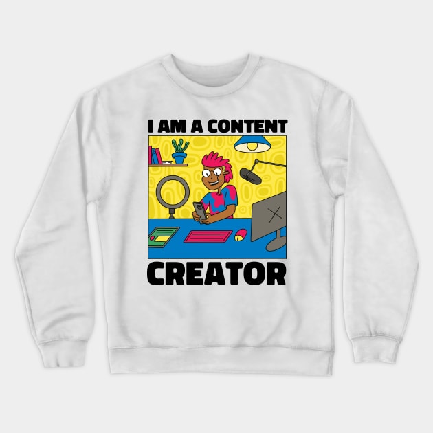 Content Creator P R t shirt Crewneck Sweatshirt by LindenDesigns